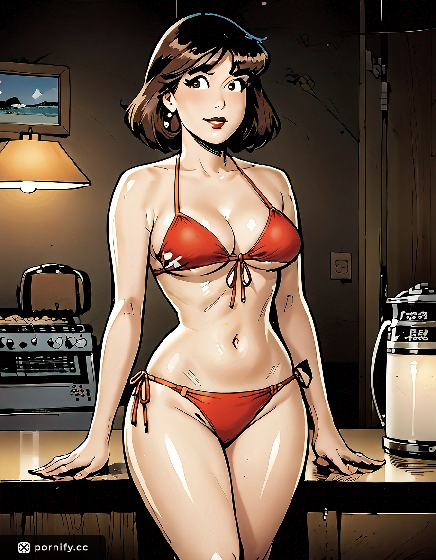 Anime MILF Food Tease - Curvy Brunette Bikini Babe 🍑👙