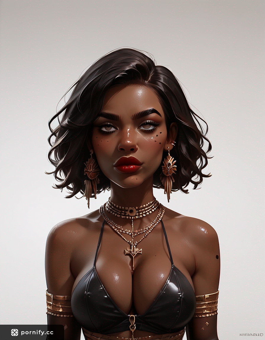 Ebony Superhero AI Hentai - Big Breasts Front View 💥🖤