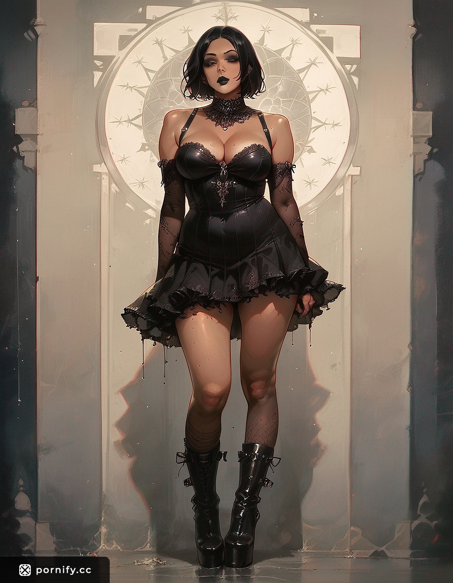 Goth Ebony Back View 👗🖤
