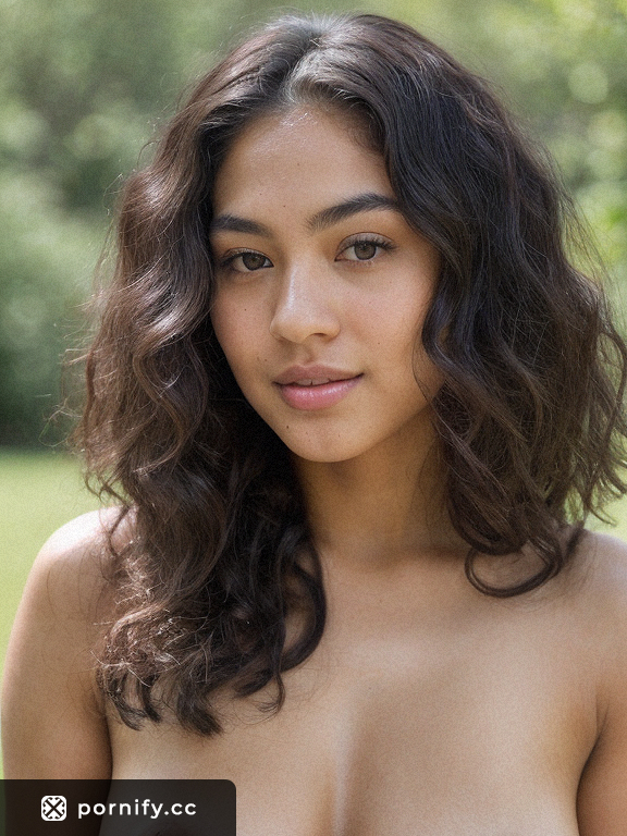 Teen Jewish Beauty with Curly Black Hair and Saggy Small Breasts Works Out Playfully Outdoors