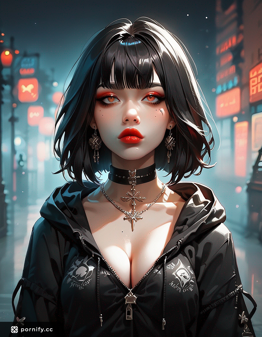 Asian Teen in Hoodie - Hentai 3D Art