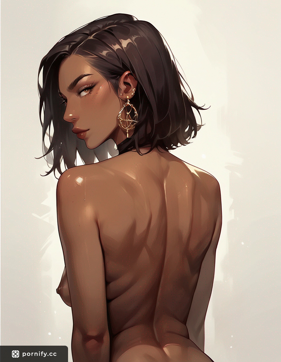 Tanned Ebony Beauty Back View 🌊🔥