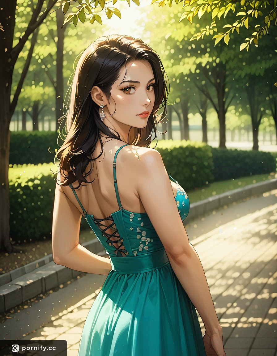Anime Cowgirl Back View in Park 🤠🌸