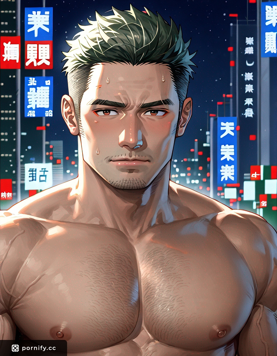 Anime Hunk with Big Cock in Cityscape 🌃💪🍆