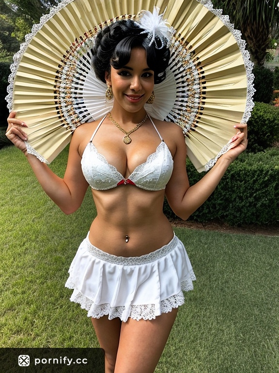 Ebony Carnival Back View - Shirtlift Pose 🎭🔥