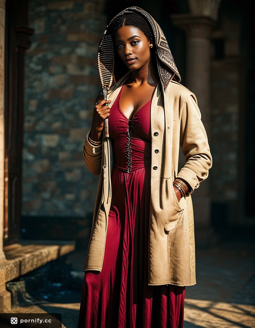 Ebony Beauty Back View 🌊 Medieval Coat Art