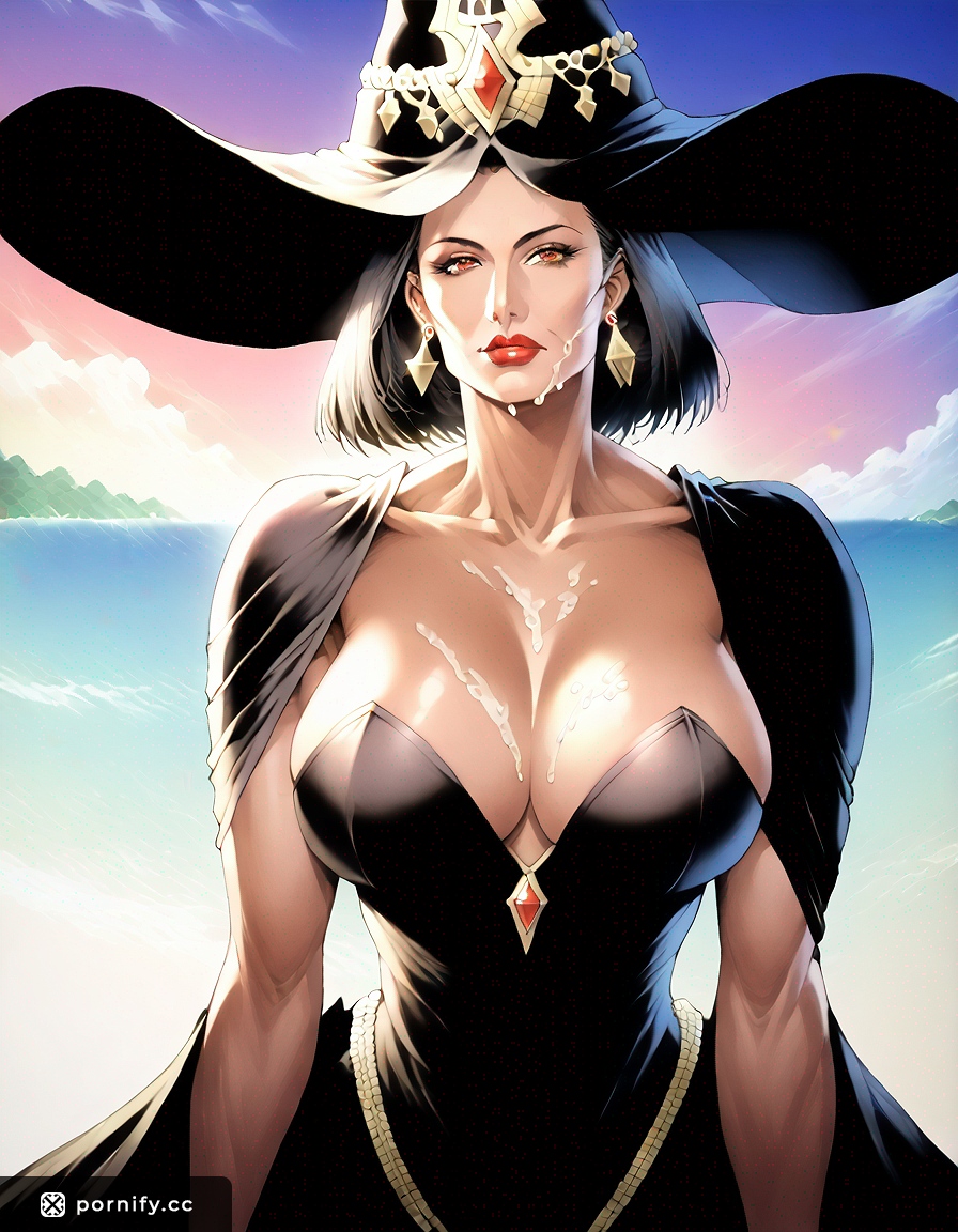 Ebony Witch MILF Cumshot - Beachside Anime RPG