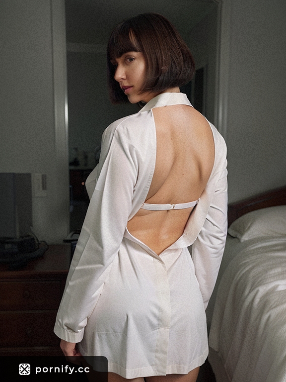Christmas Scientist in Lab Coat - Sexy Back View 🎄👩‍🔬