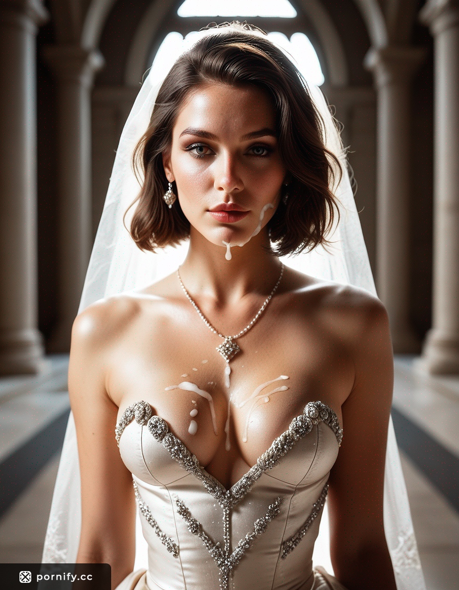 Brunette Bride Cumshot 💦👰‍♀️ - Petite Studio Pose