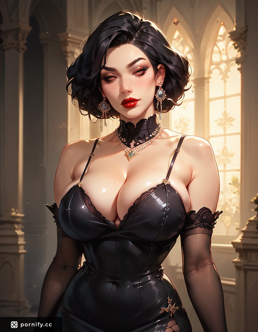 Curvy MILF in Red Lipstick & Pencil Dress 🖤👗