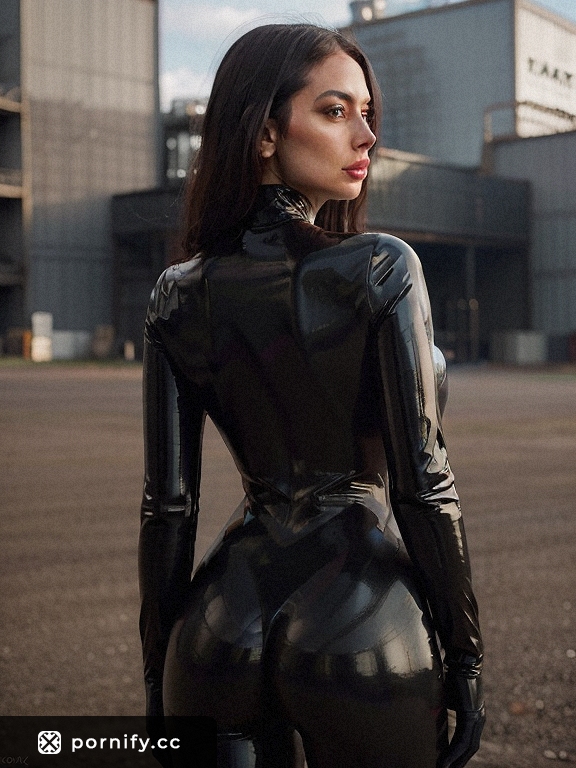 Latex Outfit Back View in Park 🌳✨