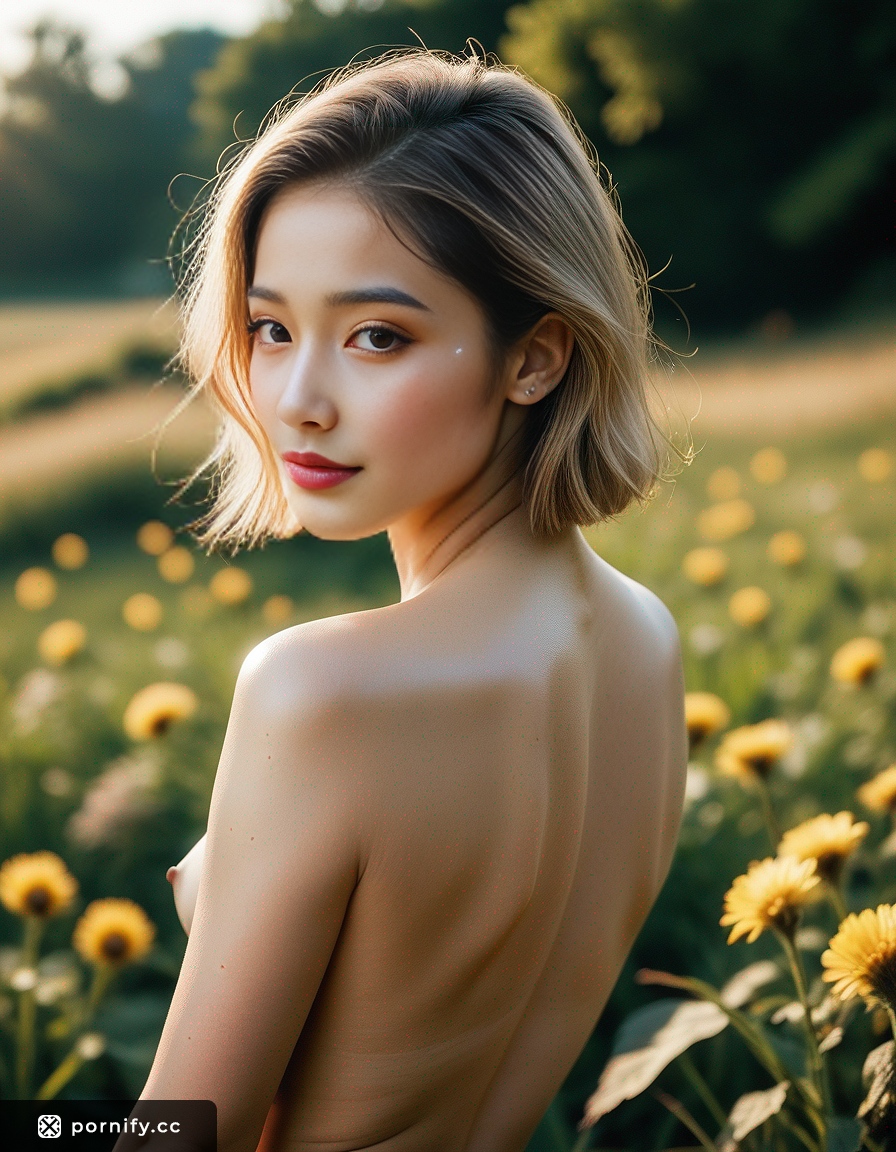 Asian Blonde Back View 🔥