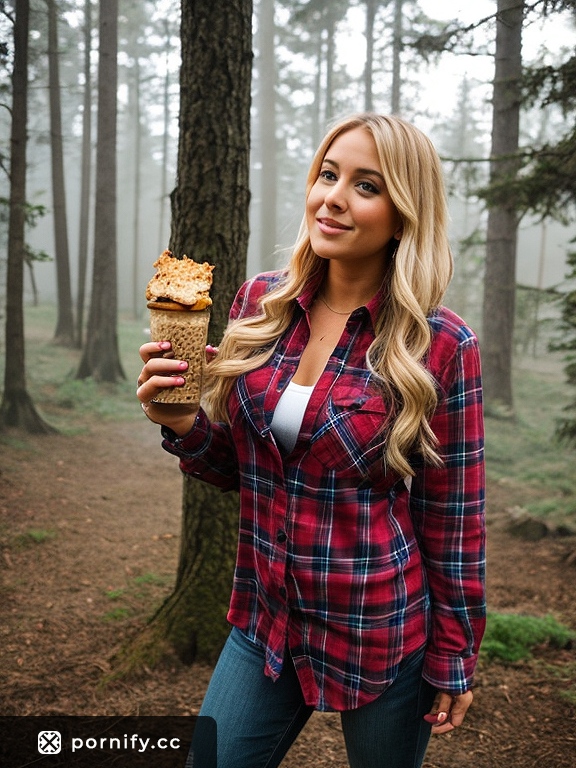 🍑 Blonde Lumberjack Back View - Food Tease AI Art