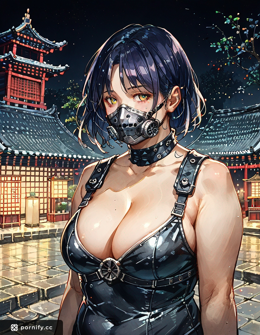 Chubby Ninja AI Anime Girl - Round Breasts Front View ⚔️🎨