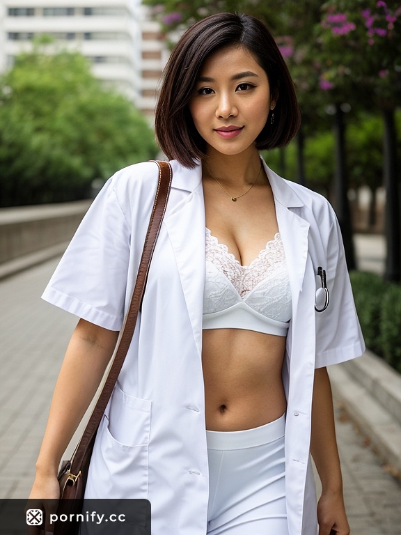 Asian Nurse Uniform Outdoor Photo 🌸👩‍⚕️🌳