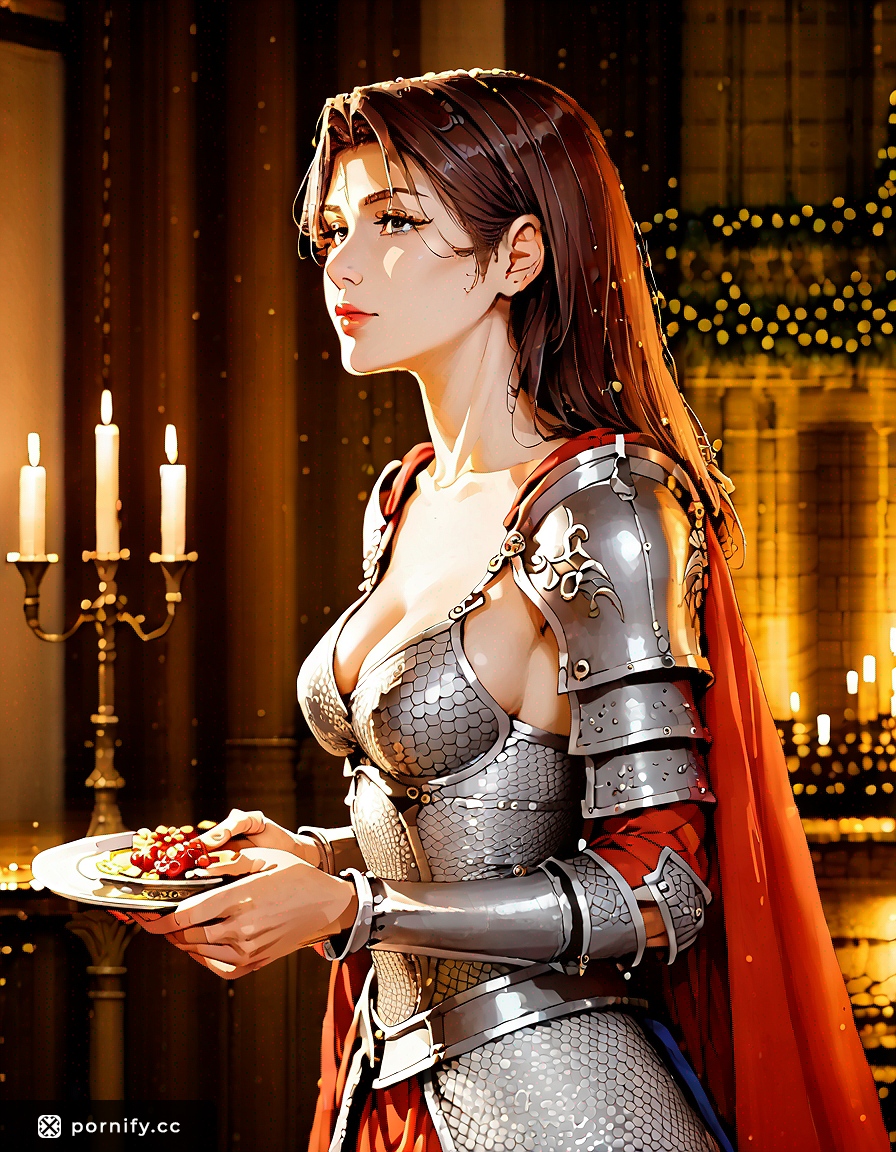 Anime Girl in Medieval Armor - Christmas Back View 🎄⚔️
