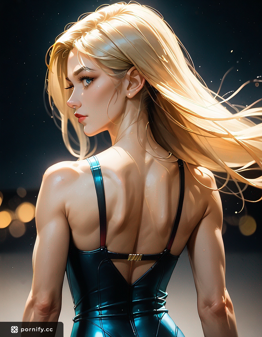 Fit Blonde Superhero Back View 💪👱‍♀️⚡
