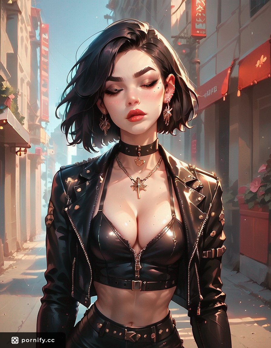 Petite Leather-Clad Anime Girl 🖤🔥