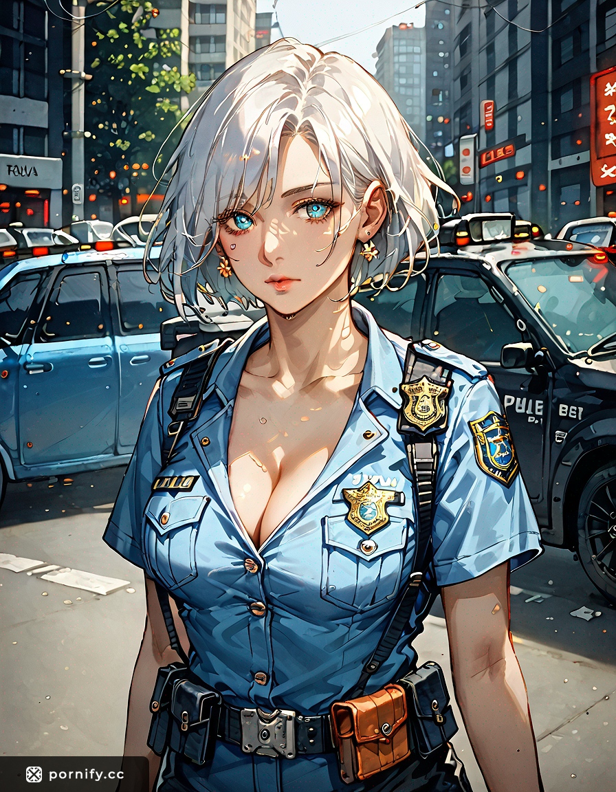 Anime Police Girl in Uniform - Sexy Bob Cut 🌸👮‍♀️