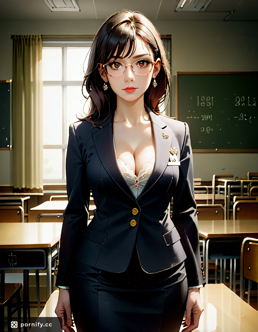 Anime Teacher in Bedroom - Sexy Front View 🌸👩‍🏫