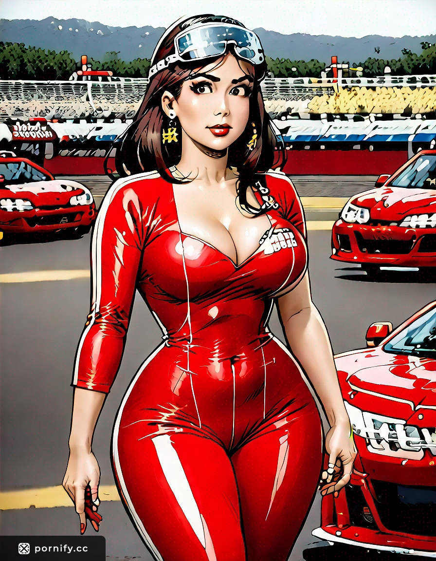 Anime Race Driver Curvy Brunette - Food Tease 🔥🍑