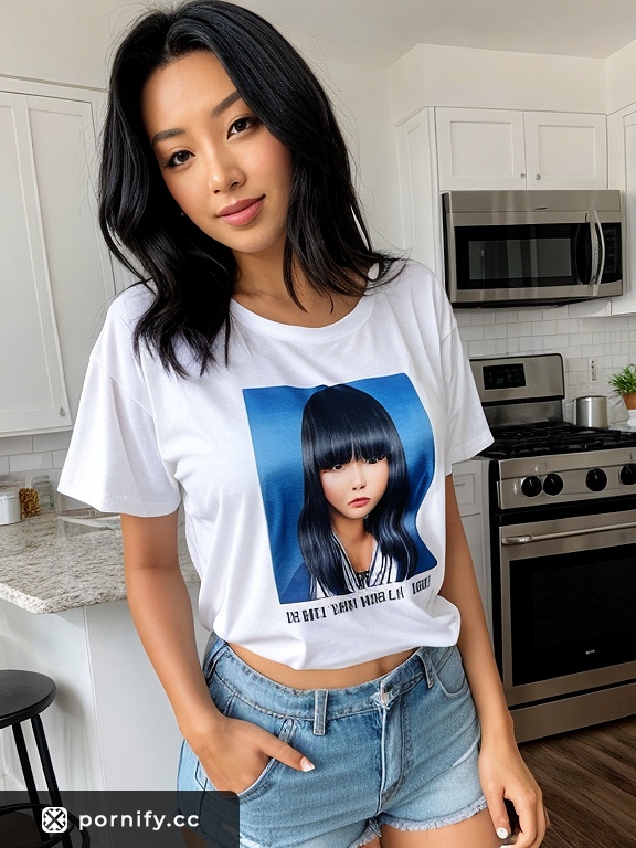 Slim Brunette Food Tease - Oversized Shirt Renaissance Art 🌟👚