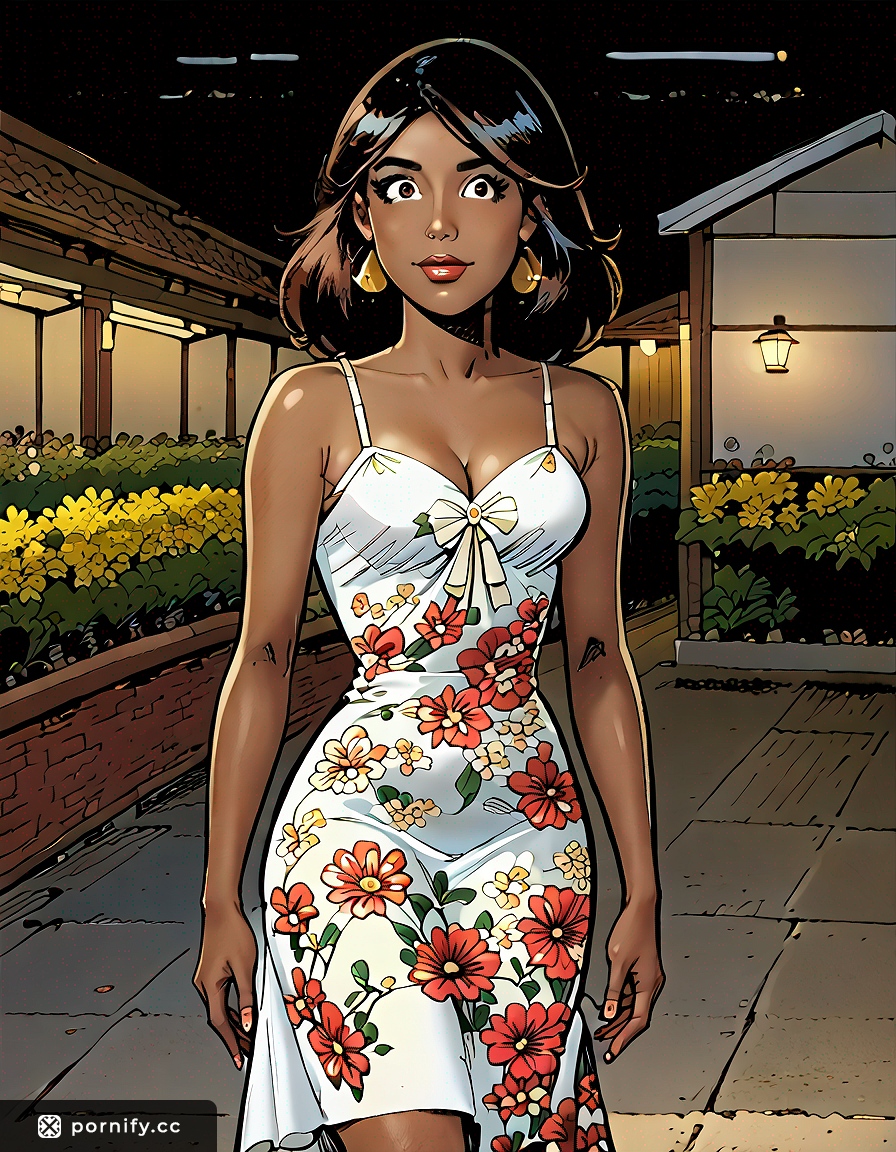 Anime Ebony Brunette in Summer Dress 🌸👗
