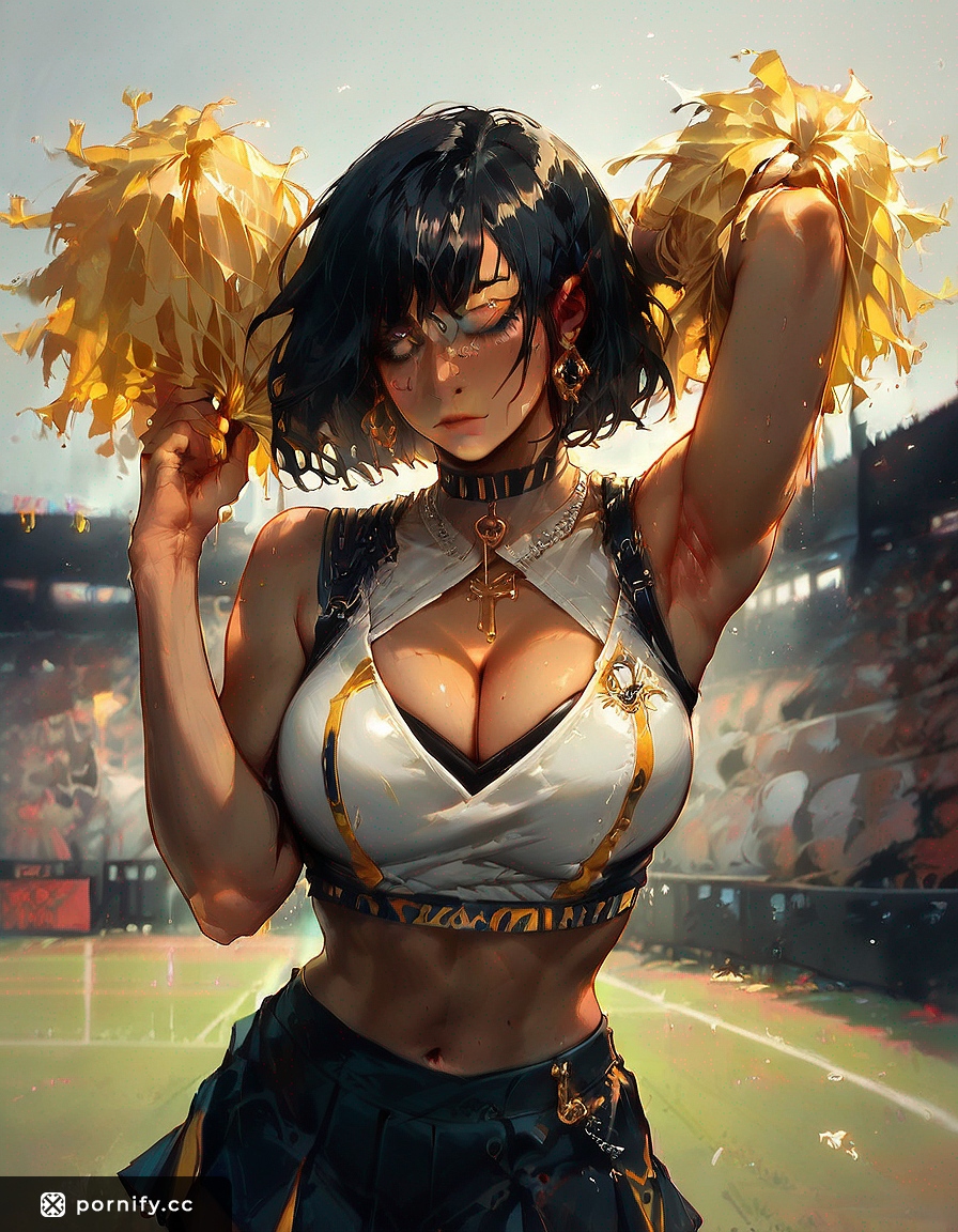Cheerleader Ebony Bob Hentai Art 🏈🎨