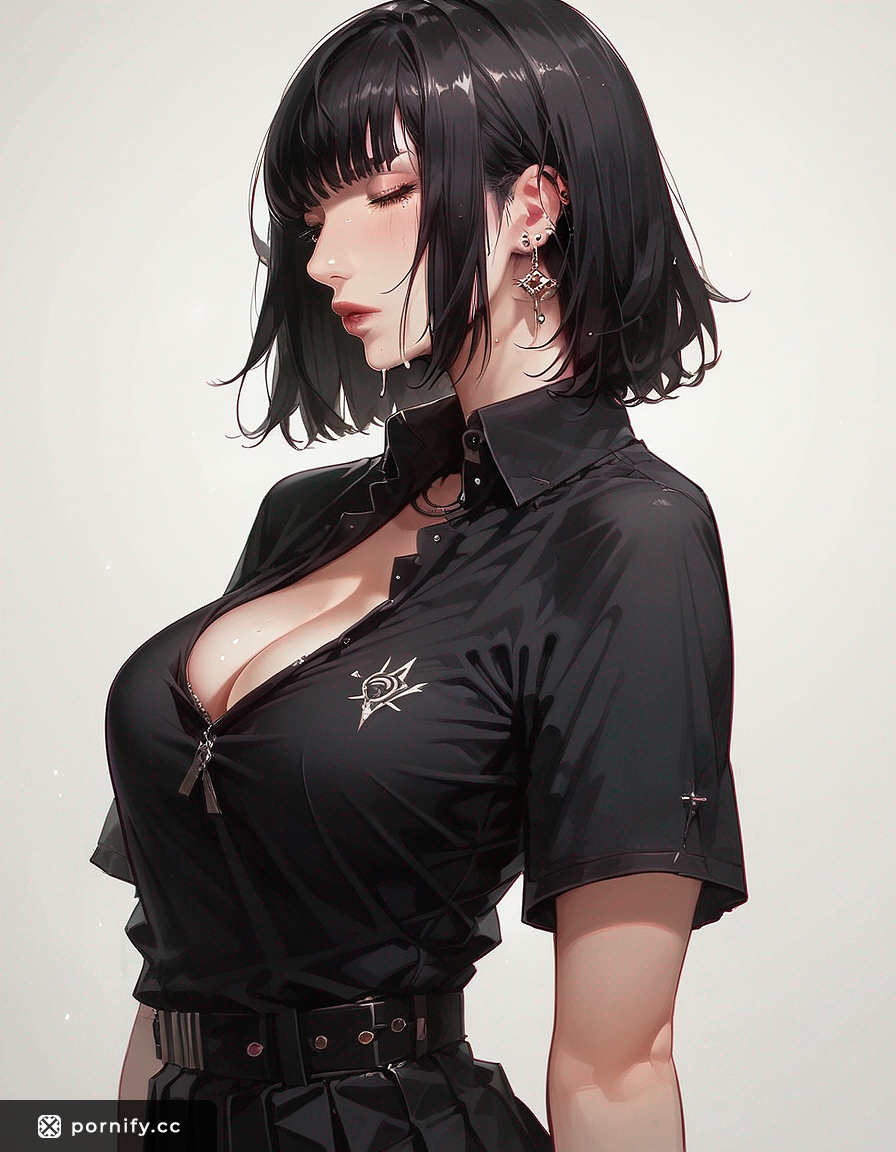 Curvy Hentai Babe Back View - Shirt Lift Tease