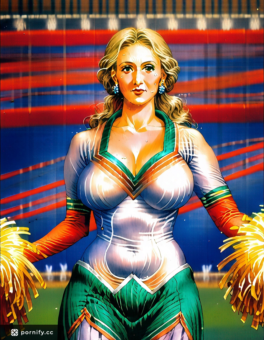 Blonde MILF Cheerleader in Medieval Anime Art 🏈👑
