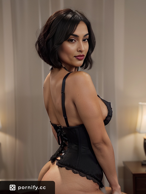 Olive Skin Brunette Back View - Park Massage Pose 🌳💆‍♀️