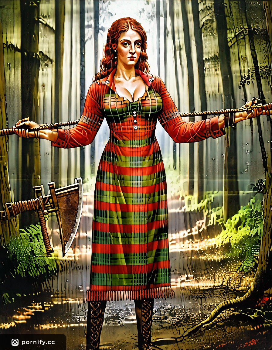 Curvy Medieval Lumberjack Babe - Sexy Back View 🌲🔥