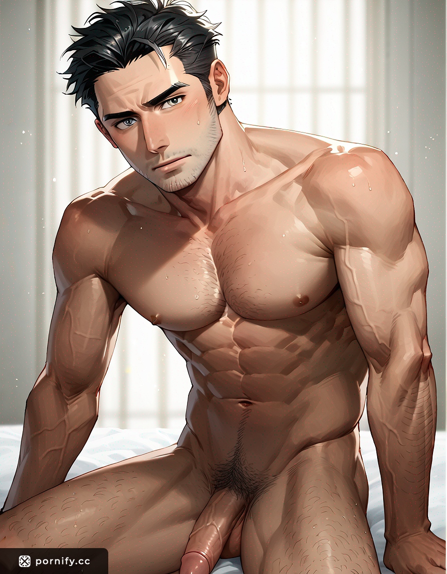 Slim Anime Male Nude Pose 🖤🎨