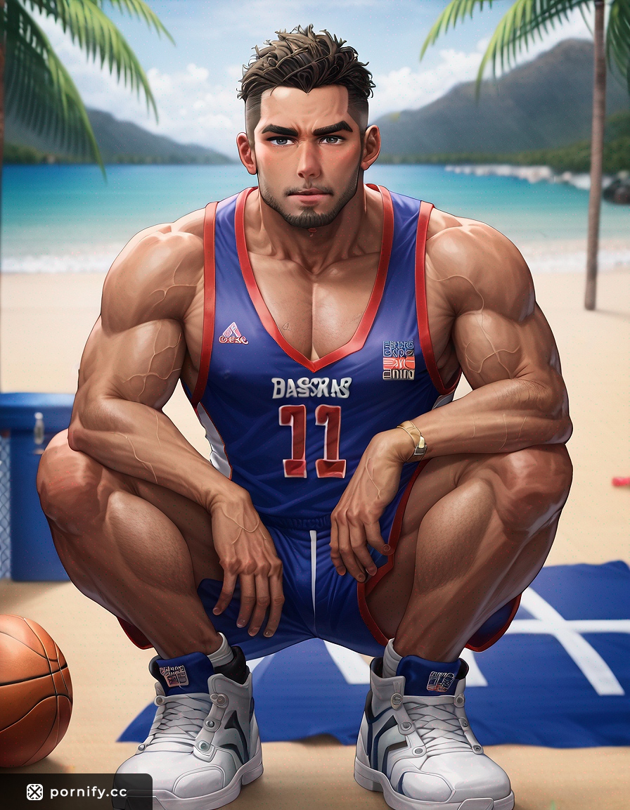 🏀 Purple Lips DILF Beach Babe - AI Anime Art
