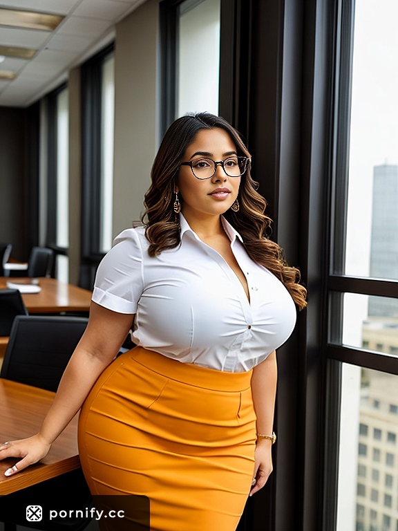 Curvy Hispanic Secretary - Sexy Brunette Pose 🔥