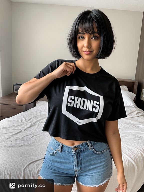 Curvy Girl Lifts Shirt in Bedroom 🔥👚