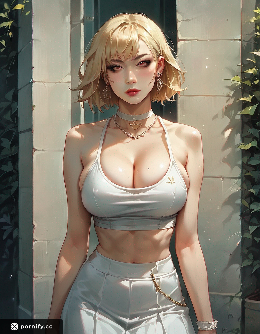 Fit Asian Blonde Back View in Tennis Outfit 🎾🔥