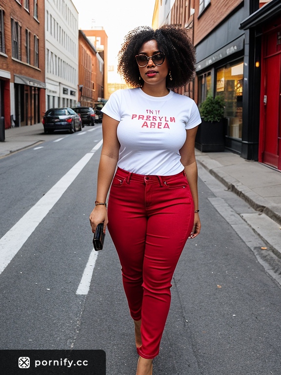 Ebony Beauty Back View - Red Lipstick Casual 🌶️👄