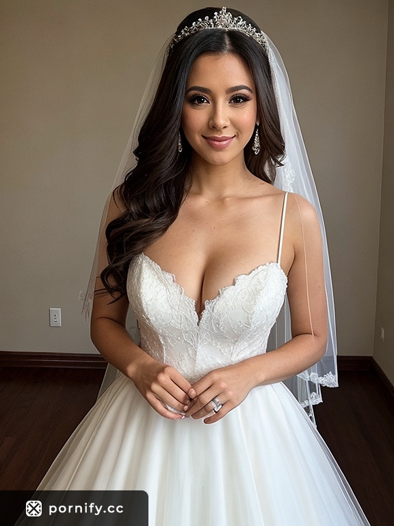Hispanic Bride Cumshot - Petite Brunette in Wedding Dress 💦👰‍♀️