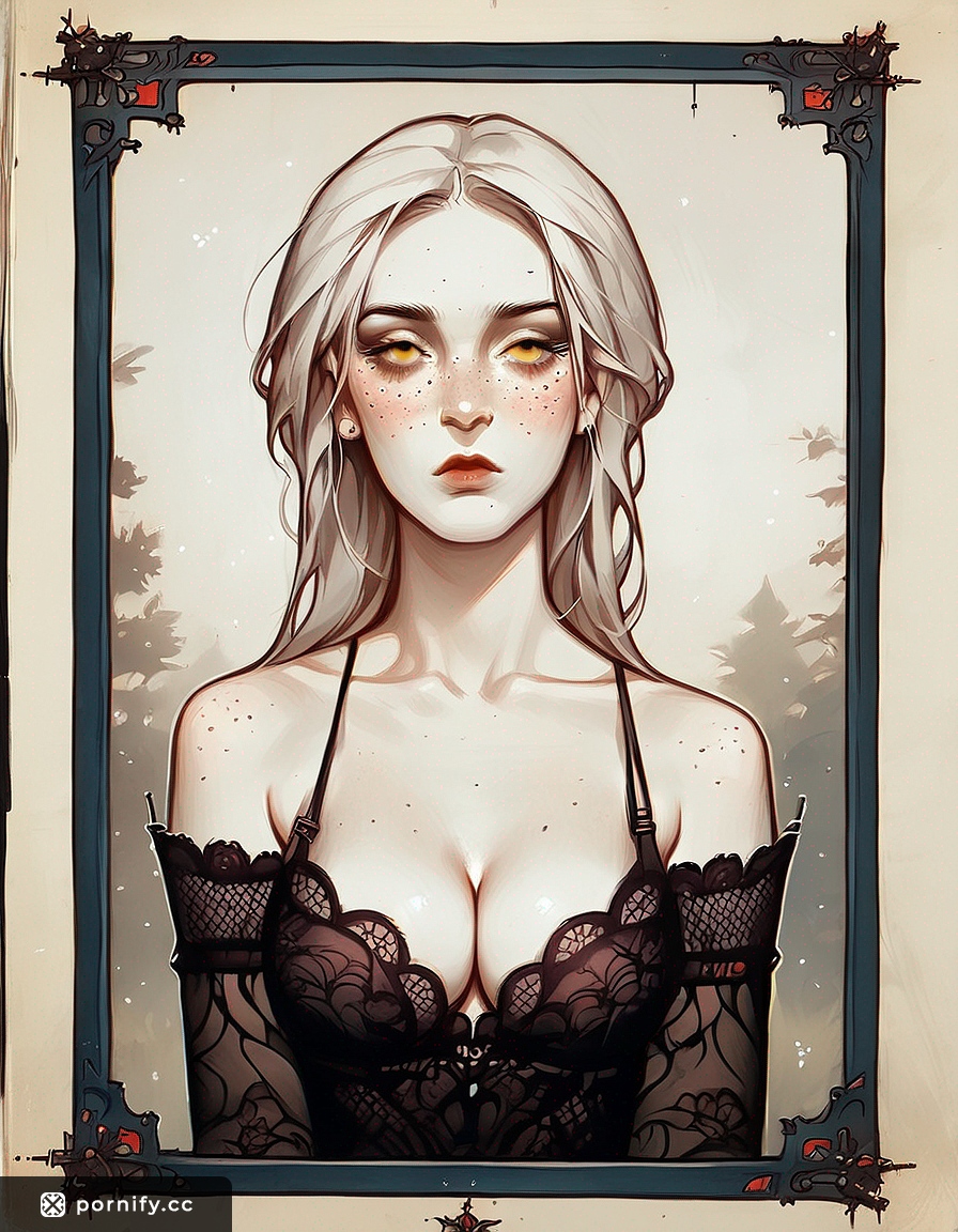 Medieval Art Freckled Beauty in Lingerie 🏰🌸