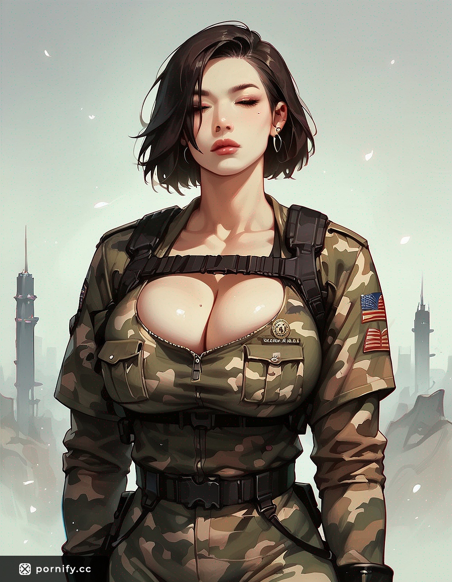 Muscular Asian Military Shirtlift - Big Round Breasts 🌆🔥