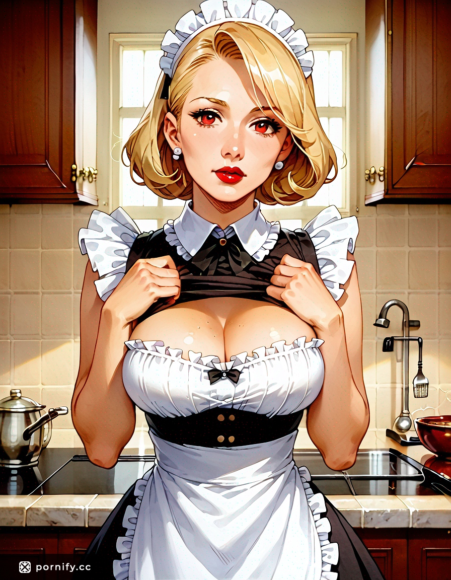 Blonde Curvy Maid Shirtlift - Sexy Bedroom Pose 👗🔥