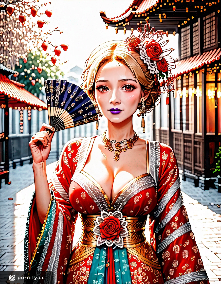 🎡 Blonde Carnival Beauty in Purple Lipstick