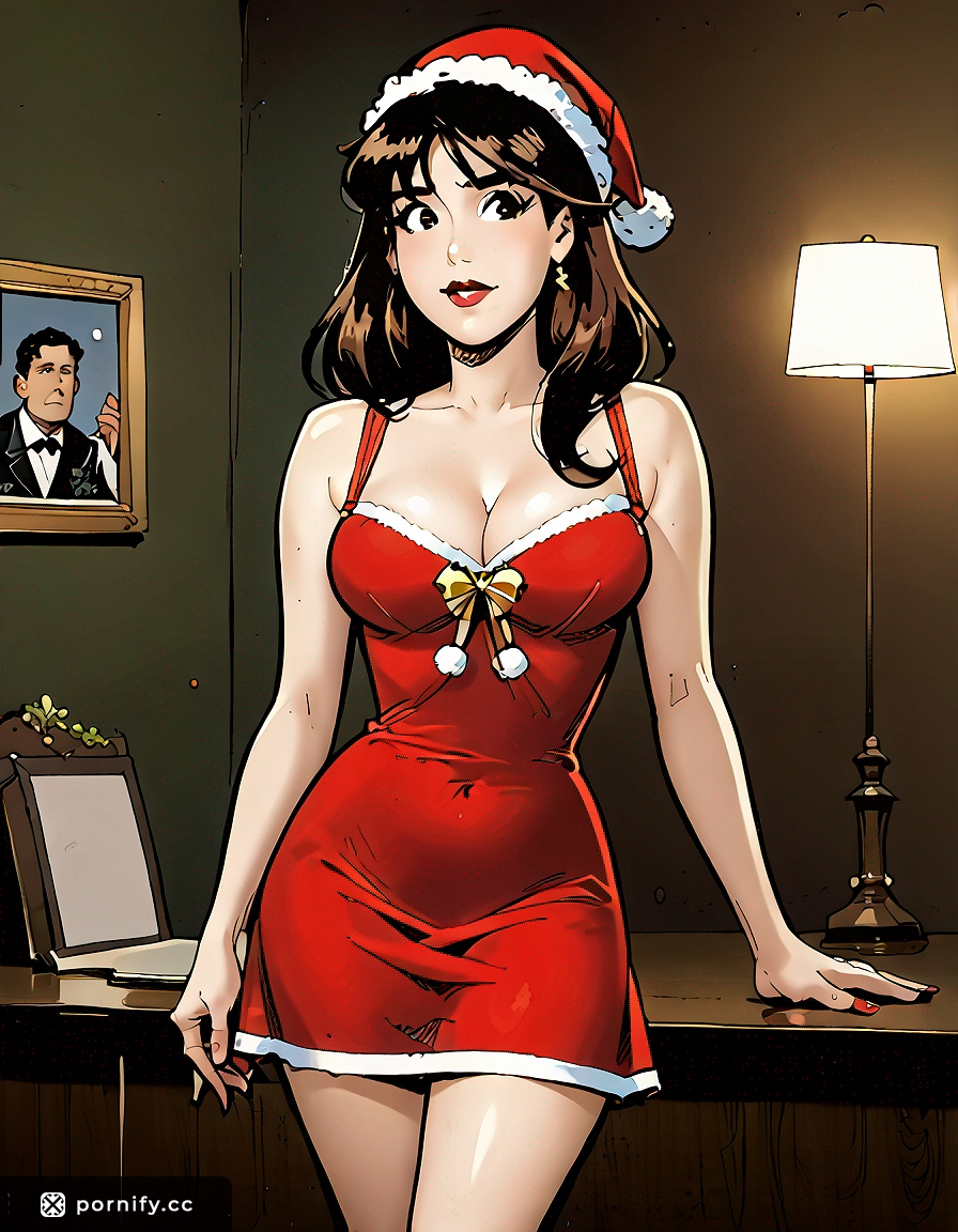 🎄 Sexy Santa Brunette with Big Breasts 🎅🔥
