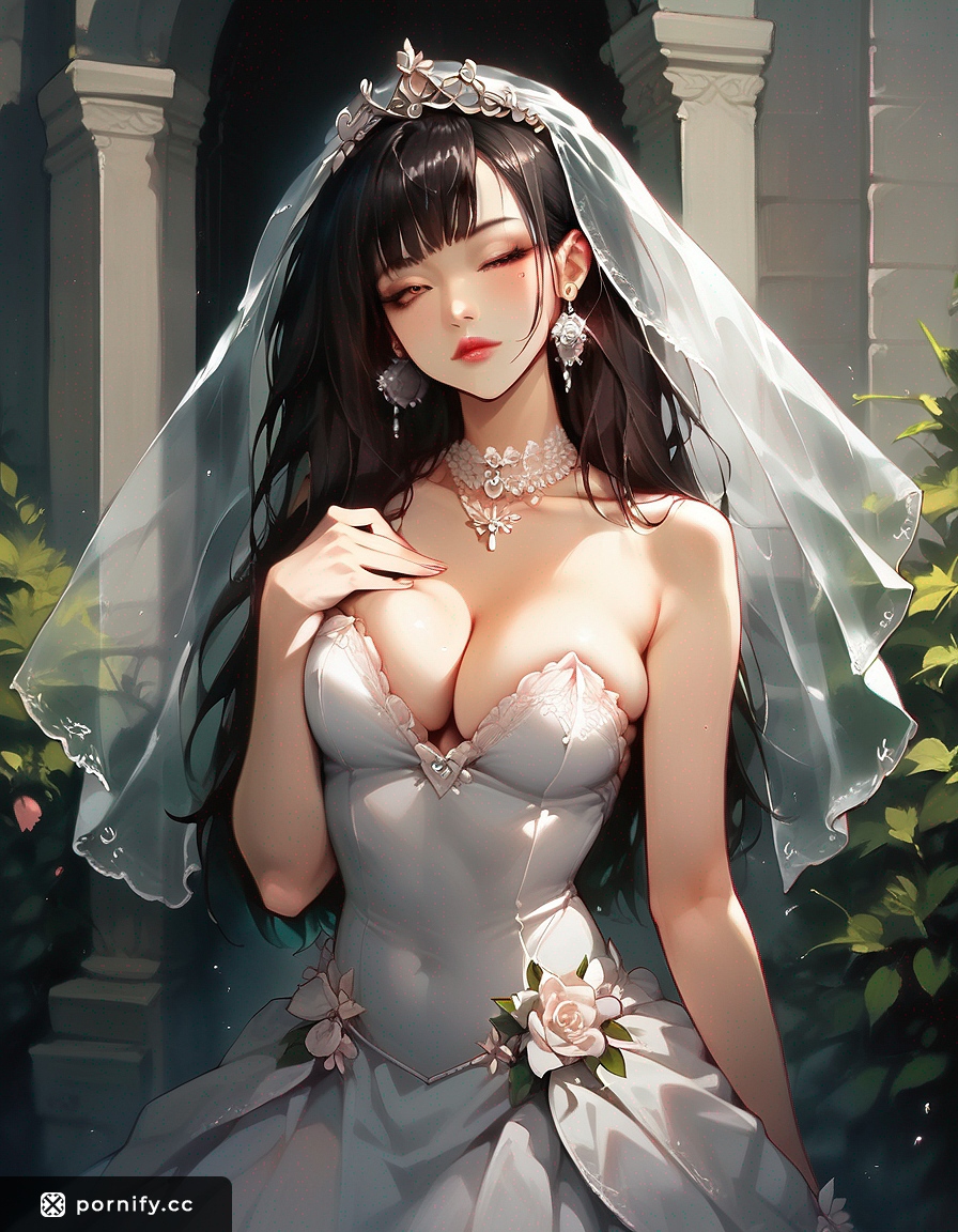 Asian Bride in Wedding Dress - Sexy Back View 🌸👰‍♀️