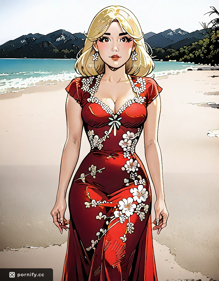Festive Beach Workout: Blonde Asian Lifts Dress 🌊🎄
