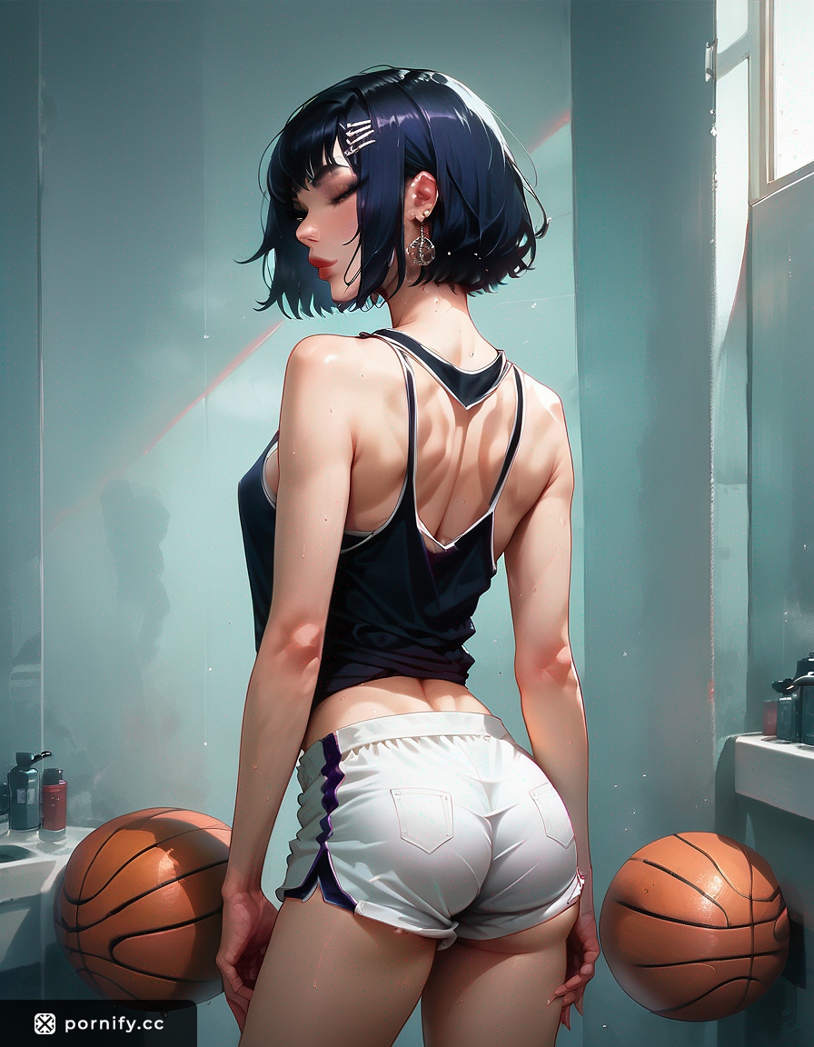 Slim Hentai Babe in Basketball Jersey 🏀🚽