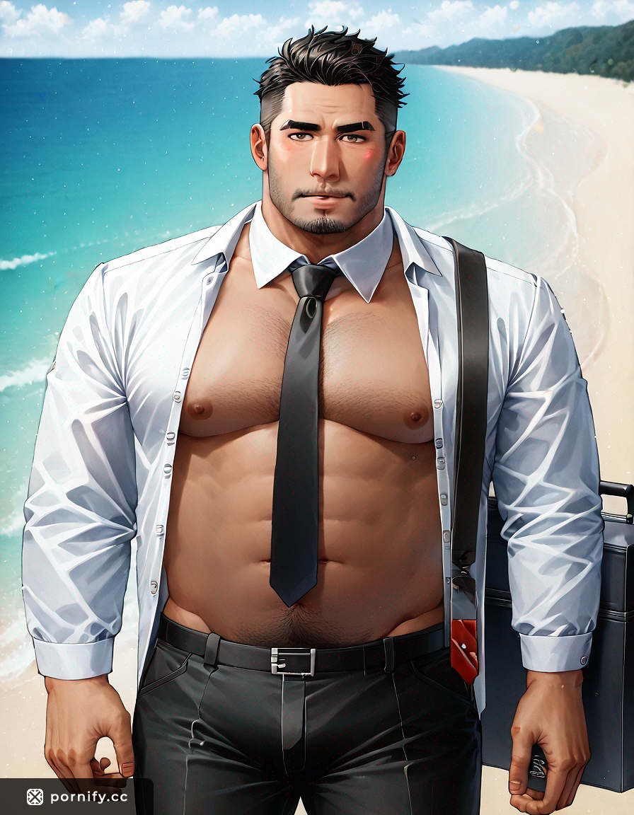 Fit Asian Waiter Workout - Angry Cityscape Pose 💪🏙️
