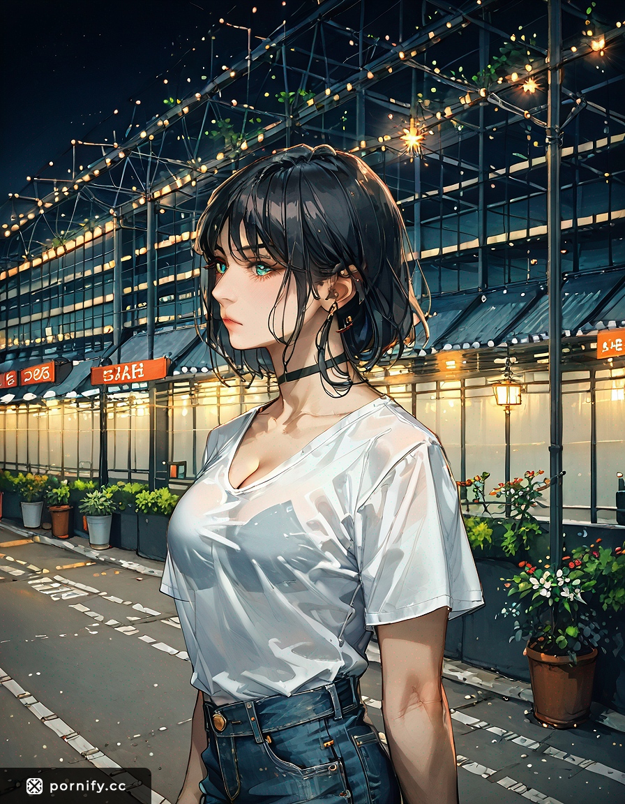 Stocky Anime Girl Back View - Casual Black Hair 🌸