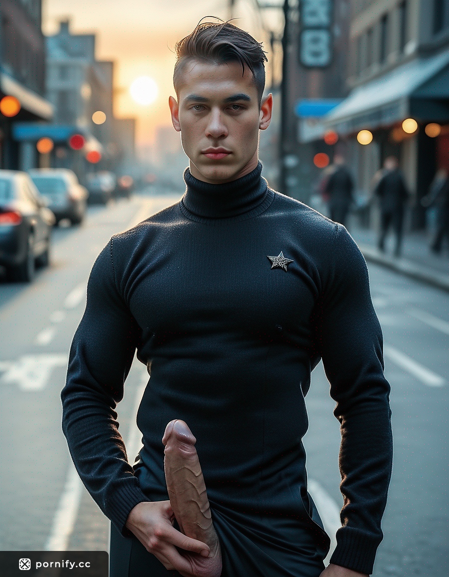 Angry Ebony Suit Guy - Huge Cock Park Pose 🍆🌳